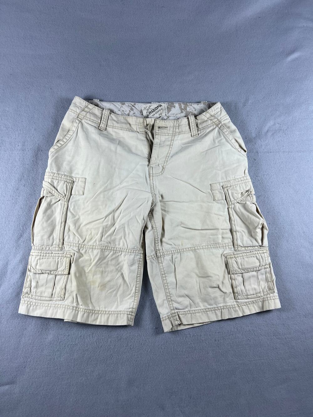 Arizona Jean Co Cargo Shorts Mens 30 Tan Heavyweight Utility Hiking Sports Work